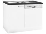 Spülenschrank OPTIFIT "Odense", weiss (weiß, weiß), B:110cm H:85cm T:60cm, Schränke, Spülenschrank, Gesamtbreite 110 cm, mit Tür/Sockel für integrierbaren Geschirrspüler