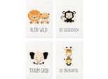 Lüttenhütt Poster »Tiere«, Tiere, (Set, 4 St., 4 Teile), 4er Set in zwei Grössen