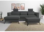 sit&more Ecksofa »Olsen L-Form«, inklusive Sitztiefenverstellung, wahlweise mit Bettfunktion, 15cm hoch