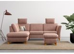 Ecksofa HOME AFFAIRE "Trelleborg L-Form", rosa (altrosa), B:252cm H:86cm T:213cm, 95% Polyester, 5% Polyamid, Sofas, Ecksofa, wahlweise mit Bettfunktion und Bettkasten, inkl. Federkern-Polsterung