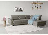 Ecksofa SIT & MORE "Sinatra L-Form", braun (schlamm), B:251cm H:85cm T:220cm, 100% Polyester, Sofas, Ecksofa, mit Ottomane, optional mit Kopfteilverstellung und Armteilfunktion