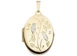 Medallionanhänger JOBO "Anhänger Medaillon oval", gold (gelbgold 333), Schmuckanhänger, Damen, Gelbgold 333, 333 Gold
