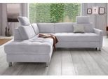 Ecksofa SIT & MORE "Pablo L-Form", silber, B:233cm H:78cm T:196cm, Struktur fein (100% Polyester);Struktur (100% Polyester), Sofas, Ecksofa, wahlweise mit Bettfunktion