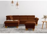 Ecksofa HOME AFFAIRE "Lindgren L-Form", rosa (kupfer), B:249cm H:84cm T:217cm, 100% Polyester, Sofas, Ecksofa, wahlweise mit TV-Funktion, Stauraum und Kopfteilverstellung
