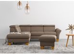 Ecksofa HOME AFFAIRE "Lindgren L-Form", braun (nuss), B:249cm H:84cm T:217cm, 100% Polyester, Sofas, Ecksofa, wahlweise mit TV-Funktion, Stauraum und Kopfteilverstellung