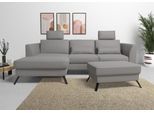 Ecksofa SIT & MORE "Olsen L-Form", grau, B:261cm H:88cm T:172cm, 100% Polyester, Sofas, Ecksofa, inklusive Sitztiefenverstellung, wahlweise mit Bettfunktion, 15cm hoch