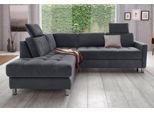 Ecksofa SIT & MORE "Pablo L-Form", grau (dunkelgrau), B:233cm H:78cm T:196cm, Struktur fein (100% Polyester);Struktur (100% Polyester), Sofas, Ecksofa, wahlweise mit Bettfunktion