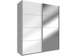 Schwebetürenschrank WIMEX "Easy", weiß (weiß, weißglas, spiegel), B:135cm H:210cm T:65cm, Schränke, mit Glas und Spiegel