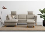 Ecksofa HOME AFFAIRE "Trelleborg L-Form", grau (steel), B:252cm H:86cm T:213cm, 95% Polyester, 5% Polyamid, Sofas, Ecksofa, wahlweise mit Bettfunktion und Bettkasten, inkl. Federkern-Polsterung