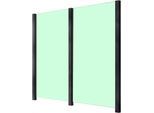 Zaun STAKET PRO, grau (anthrazit), Pfosten: 3 Stk., Aluminium, Glas, Zaunelemente, Glaszaun, Gesamtlänge: 2,212 m, 3 Pfosten