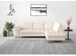 Ecksofa SIT & MORE "Westham L-Form", beige (creme), B:261cm H:88cm T:179cm, 100% Polyester, Sofas, Ecksofa, mit Ottomane, mit oder ohne Bettfunktion, Bettkasten, Verstellung