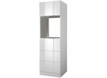 Backofen/Kühlumbauschrank KOCHSTATION "KS-Brindisi", weiß (weiß hochglanz, weiß), B:60cm H:200cm T:60cm, Holzwerkstoff, MDF, Schränke, Backofenumbauschrank, 60 cm breit, 200 cm hoch
