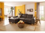 Ecksofa HOME AFFAIRE "Dundee L-Form", braun (dunkelbraun), B:264cm H:86cm T:170cm, Luxus-Microfaser Florence (100% Polyester);Struktur fein (100% Polyester);Luxus-Microfaser Lederoptik (100% Polyester), Sofas, Ecksofa, wahlweise mit Kopfteilverstellung und zusätzlich mit Bettfunktion