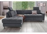 Ecksofa SIT & MORE "Pablo L-Form", grau (dunkelgrau), B:233cm H:78cm T:196cm, Struktur fein (100% Polyester);Struktur (100% Polyester), Sofas, Ecksofa, wahlweise mit Bettfunktion