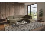 Wohnlandschaft HOME AFFAIRE "Calypso U-Form", grün (olive), B:334cm H:85cm T:227cm, 100%Polyester, Sofas, Wohnlandschaft, wahlweise mit motorischer Relaxfunktion