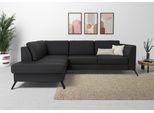 Ecksofa SIT & MORE "Olsen L-Form", schwarz, B:248cm H:88cm T:201cm, 98% Polyester 2%Polyamid, Sofas, Ecksofa, inklusive Sitztiefenverstellung, wahlweise mit Bettfunktion, 15cm hoch