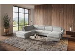 Wohnlandschaft HOME AFFAIRE "Calypso U-Form", grau (hellgrau), B:334cm H:85cm T:227cm, 100%Polyester, Sofas, Wohnlandschaft, wahlweise mit motorischer Relaxfunktion