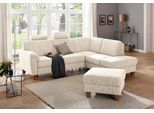 Ecksofa HOME AFFAIRE "Alta L-Form", beige (natur), B:250cm H:89cm T:201cm, Struktur ( 100% Polyester);Struktur fein ( 100% Polyester);Luxus-Microfaser ALTARA NUBUCK (100% Polyester), Sofas, Ecksofa, mit Federkern und Kontrastnaht, Füße Buche eichefarben