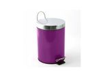 MSV - Poubelle à pédale Inox 3L Violet Violet