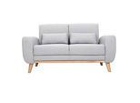 Design-Sofa 2 Plätze Stoff Grau Eichenbeine EKTOR