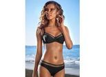 LASCANA Bügel-Bikini-Top »Adele«, mit trendigen Details LASCANA schwarz-leo 48