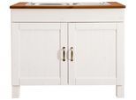 Spülenschrank HOME AFFAIRE "Alby", weiß (weiß, honigfb), B:100cm H:85cm T:60cm, Schränke, Breite 100 cm, 1 Fach
