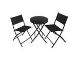 tectake® Bistro-Set, klappbar, für 2 Personen, UV-beständig, Tisch mit Sicherheitsglasplatte