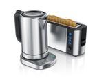 Arendo Frühstücks-Set in Edelstahl Design - Wasserkocher mit Temperaturauswahl & Toaster