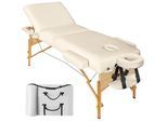 tectake® 3 Zonen Massageliege, Breite 70 cm, Polsterung 7,5 cm, mit Holzgestell, 218 x 102 x 90 cm
