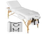 tectake® 3 Zonen Massageliege, Breite 70 cm, Polsterung 10 cm, mit Holzgestell, 218 x 102 x 90 cm
