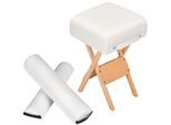 tectake® Hocker mit 2 Lagerungsrollen, aus Holz und Kunstleder, gute Polsterung, leichte Reinigung