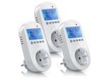 BEARWARE 3x Steckdosen Thermostat für Heiz & Klimageräte Individuell programmierbar / LCD-Display