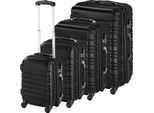 tectake® Hartschalenkoffer-Set, 4-teilig, aus robustem ABS-Kunststoff, 360° drehbare, abnehmbare Rollen, TSA-Zahlenschloss