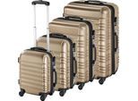 tectake® Hartschalenkoffer-Set, 4-teilig, aus robustem ABS-Kunststoff, 360° drehbare, abnehmbare Rollen, TSA-Zahlenschloss