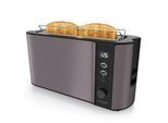 Arendo 1000 Watt Automatik Langschlitz Toaster, Display mit Restzeitanzeige, Auftaufunktion, Grau/Silber