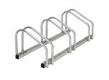 tectake® Fahrradständer, aus rostfreiem Stahl, Boden- und Wandmontage, von beiden Seiten befahrbar