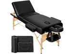 tectake® 3 Zonen Massageliege, Breite 70 cm, Polsterung 10 cm, mit Holzgestell, 218 x 102 x 90 cm