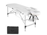 tectake® 2 Zonen Massageliege, Breite 60 cm, Polsterung 4 cm, mit Aluminiumgestell, 205 x 95 x 89 cm