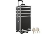 tectake® Kosmetikkoffer, 4 in 1 mit Innenverkleidung aus Samt, abgerundete Ecken mit Schutz-Beschlägen, 37 x 34 x 100 cm