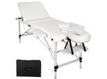 tectake® 3 Zonen Massageliege, Breite 61 cm, Polsterung 5 cm, mit Aluminiumgestell, 210 x 95 x 90 cm