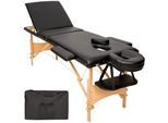 tectake® 3 Zonen Massageliege, Breite 60 cm, Polsterung 5 cm, mit Holzgestell, 210 x 95 x 84 cm