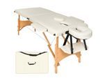 tectake® 2 Zonen Massageliege, Breite 61 cm, Polsterung 5 cm, mit Holzgestell, 210 x 95 x 84 cm