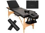 tectake® 3 Zonen Massageliege-Set, Breite 60 cm, Polsterung 3 cm, mit Holzgestell, 210 x 95 x 84 cm