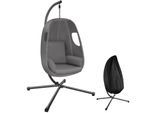 tectake® Hängesessel, mit extra dickem Sitzkissen, 360° drehbar, Belastbarkeit 160 kg, inklusive Schutzhülle, 100 x 97 x 201 cm