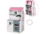 roba® Spielküche »2-in-1, rosa«, mit mehrstöckigem Puppenhaus