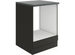 Herdumbauschrank OPTIFIT "Palma", schwarz (anthrazit, anthrazit, anthrazit), B:60cm H:84,8cm T:60cm, Spanplatte, Schränke, Herdumbauschrank, Breite 60 cm, Nischenmasse B/T/H 56,7/55,5/59,5 cm