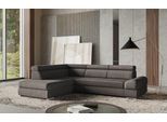 Ecksofa SIT & MORE "Broadway L-Form", grau (fango), B:270cm H:79cm T:213cm, 100% Polyester, Sofas, Ecksofa, mit verstellbaren Kopfteilen, wahlweise mit Bettfunktion