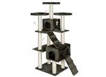 tectake® Kratzbaum, 186 cm, mit 2 Katzenhäusern, inklusive 2 Treppen, 4 Spielmäusen und Kippschutz