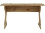 Schreibtisch FORTE "Utapau, geschwungene Tischplattenform", braun (artisan eiche, artisan eiche, artisan eiche), B:140cm H:76,2cm T:65cm, Tische, mit Kabeldurchführung, verschiedene Maßausführungen