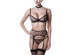 Gepunktetes Dessous-Set, 4 Teile
